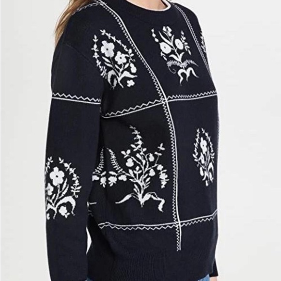 Anthropologie black and white paned sweater - Picture 2 of 8
